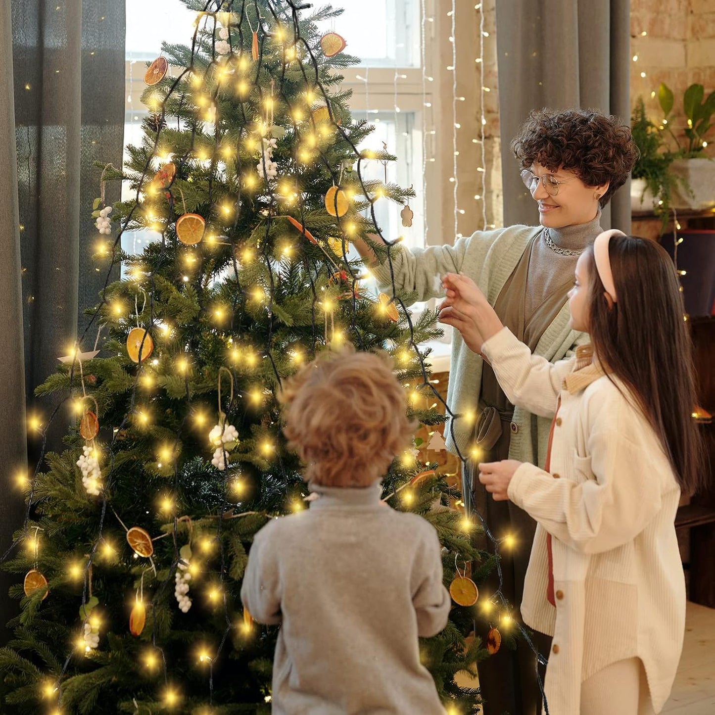 Christbaumbeleuchtung, Warmweiss, 2m
