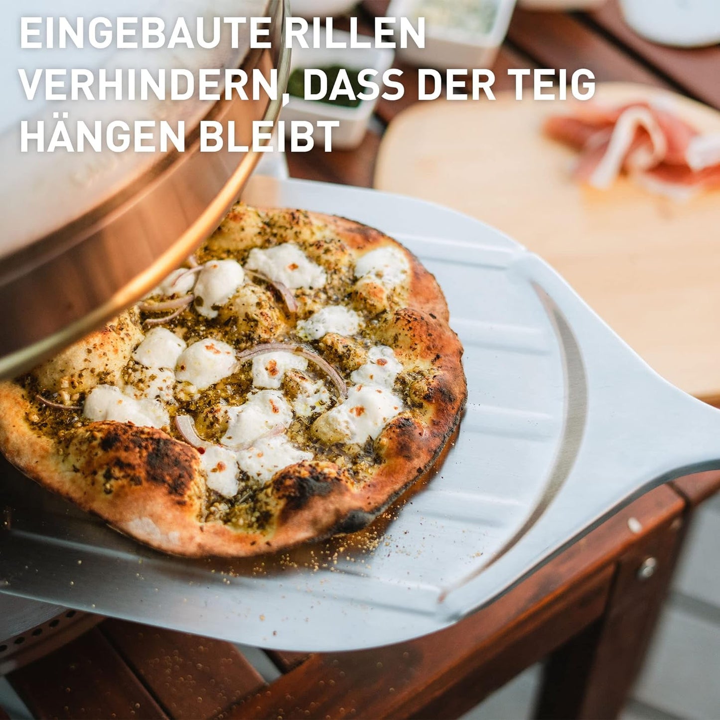 Pizzaschieber, Edelstahl Pizzaschieber