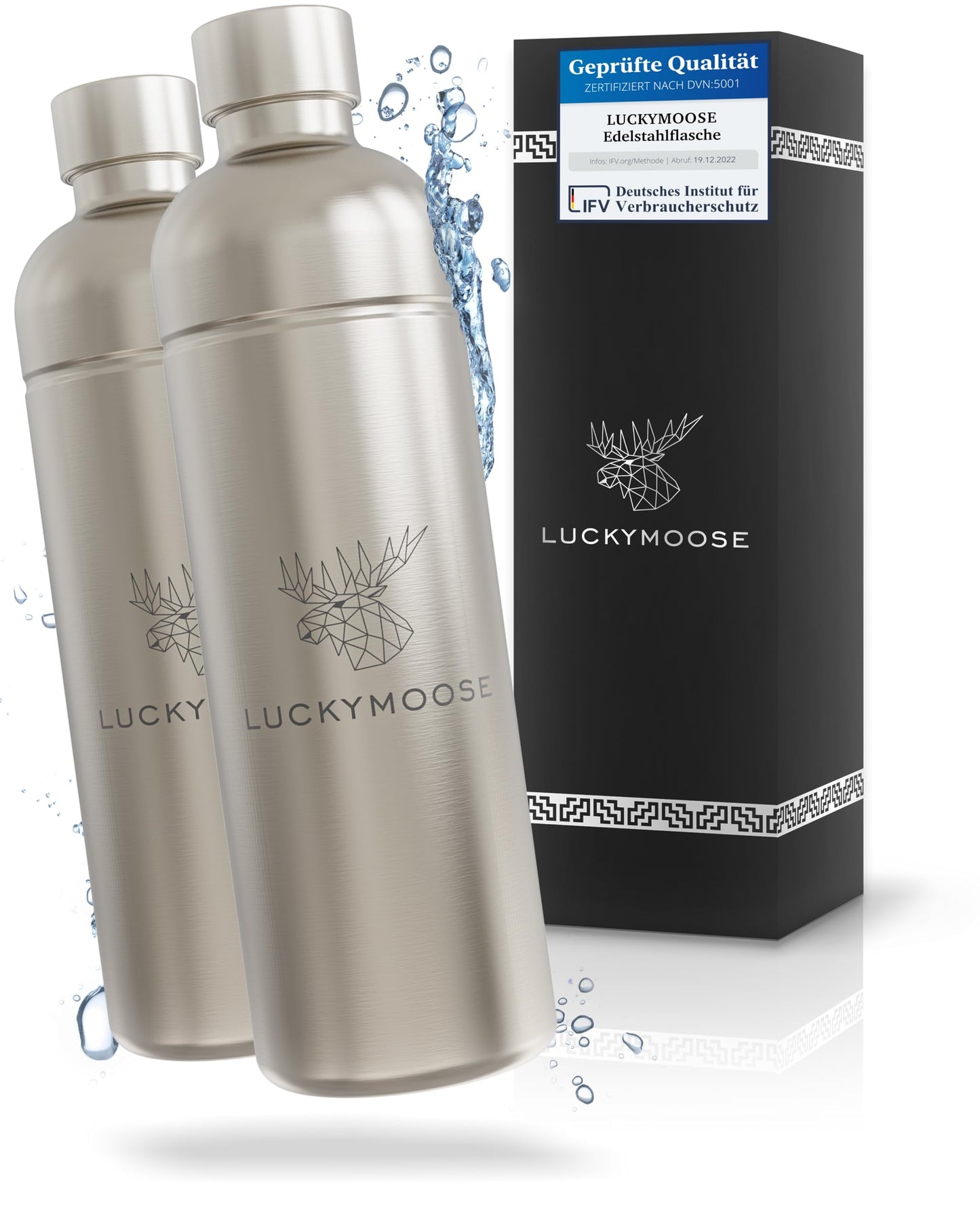 Trinkflasche, 2x Edelstahl