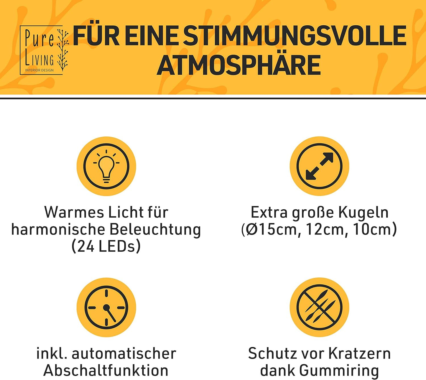 LED Glaskugeln 3er Set