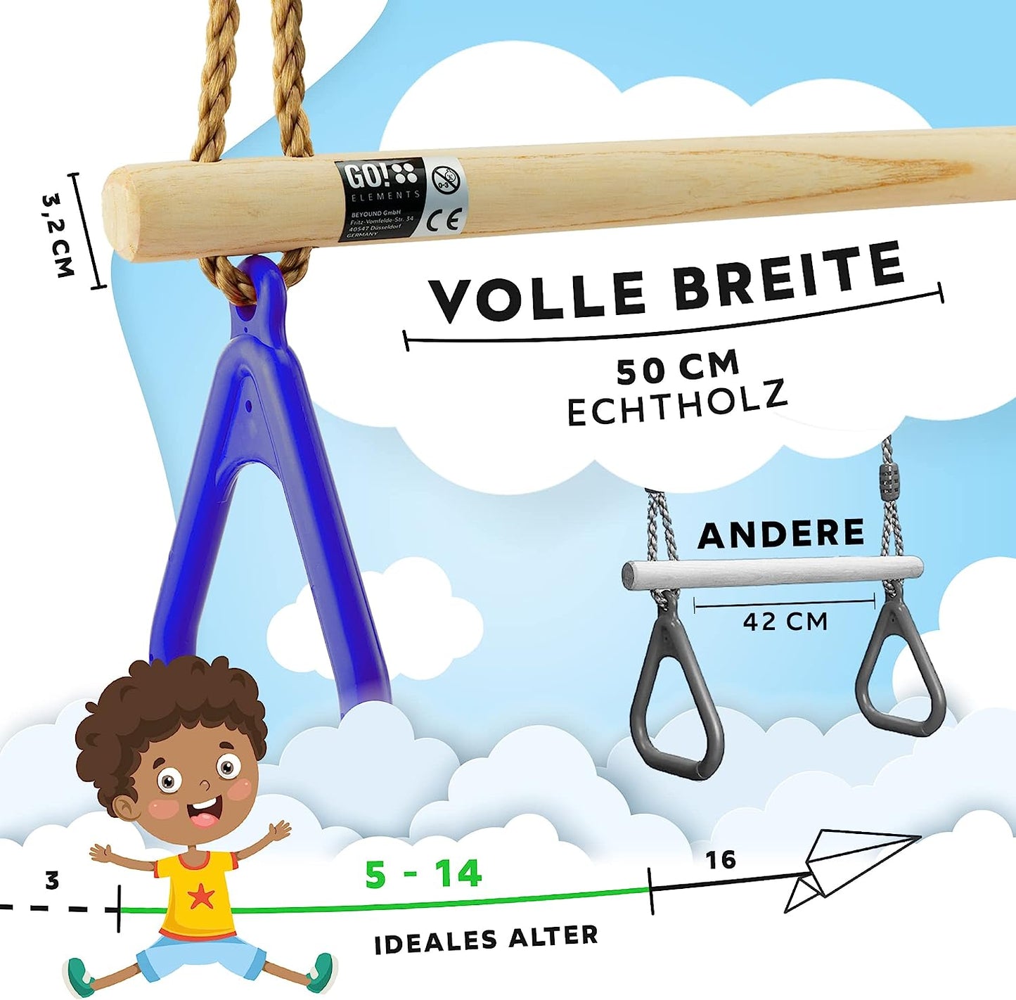 Trapez Schaukel, Blau