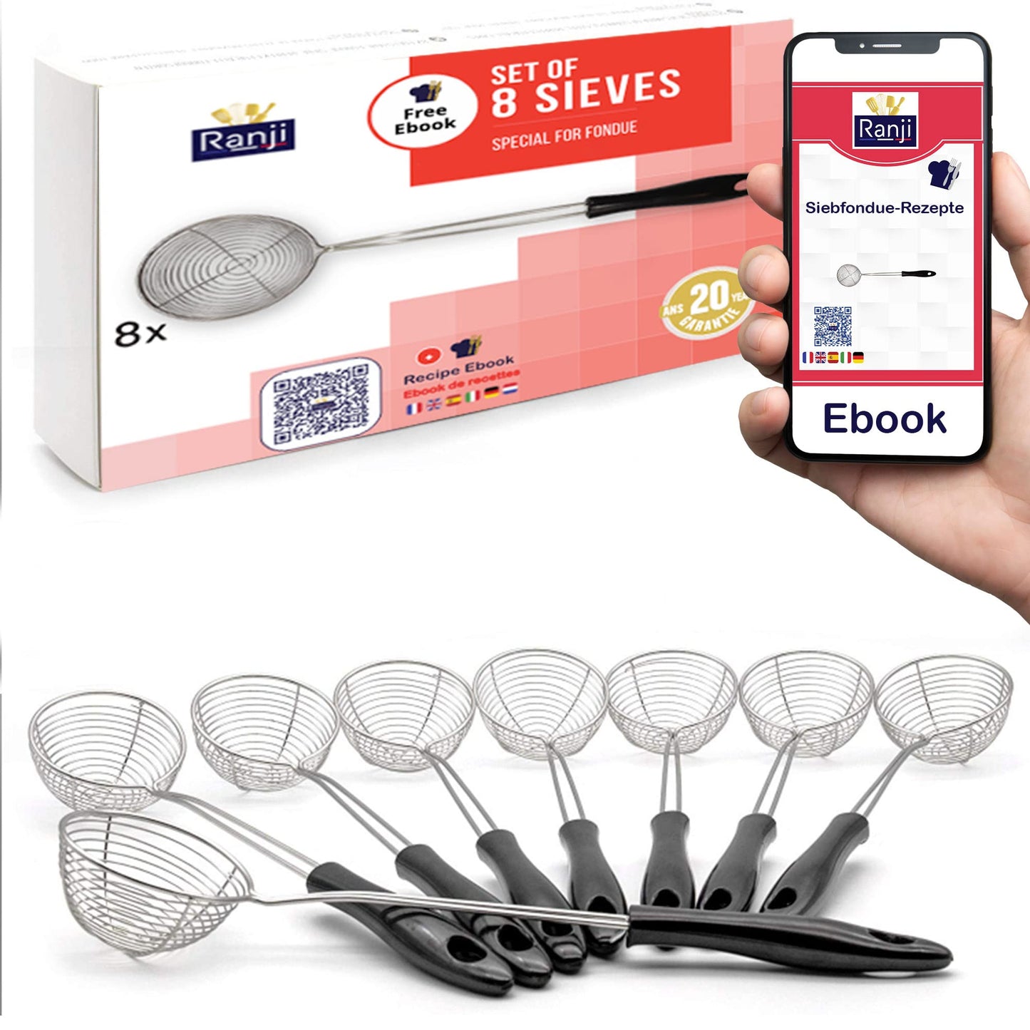 Sieb Set, 8 épuisettes