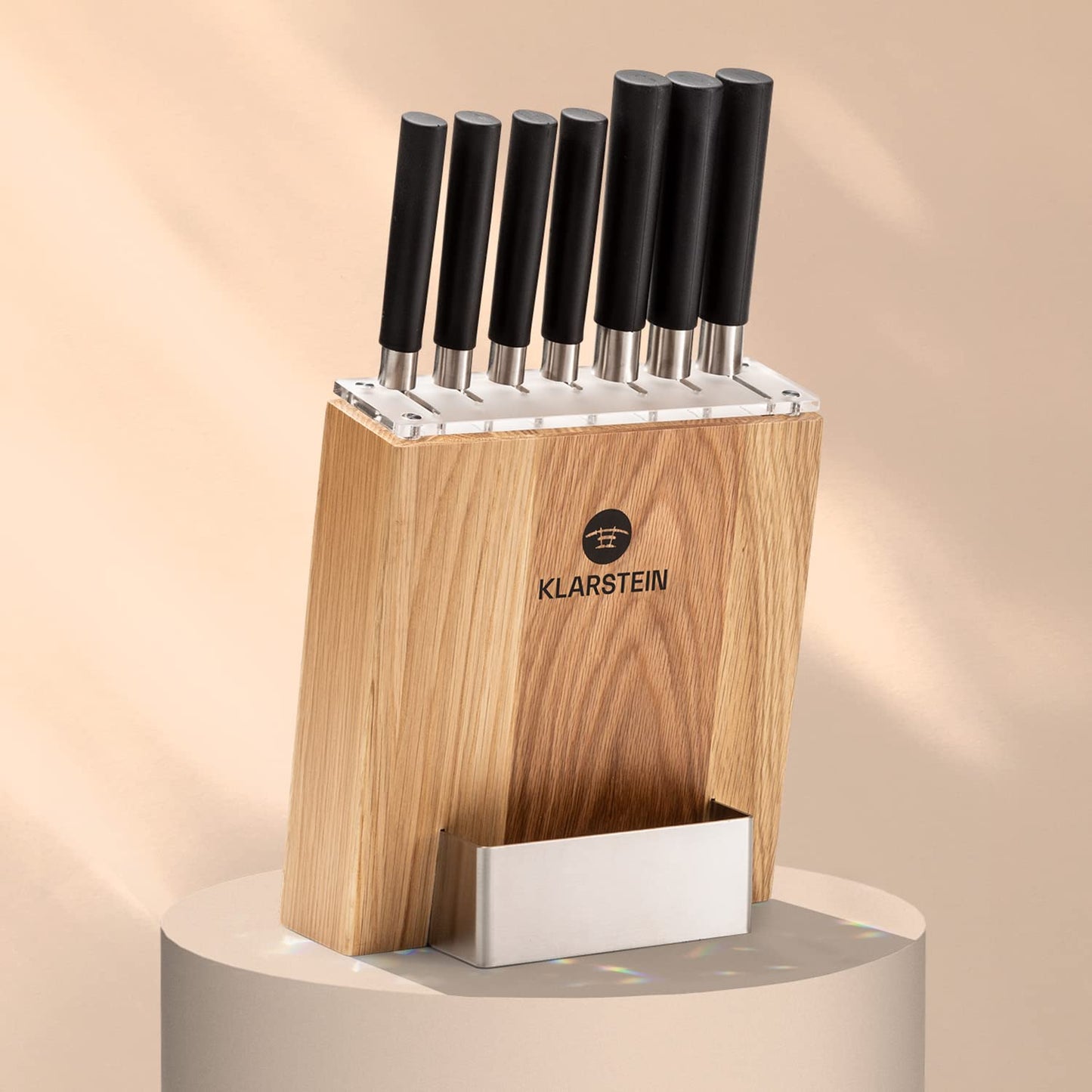 Messerblock Set, Eiche, 8-teilig