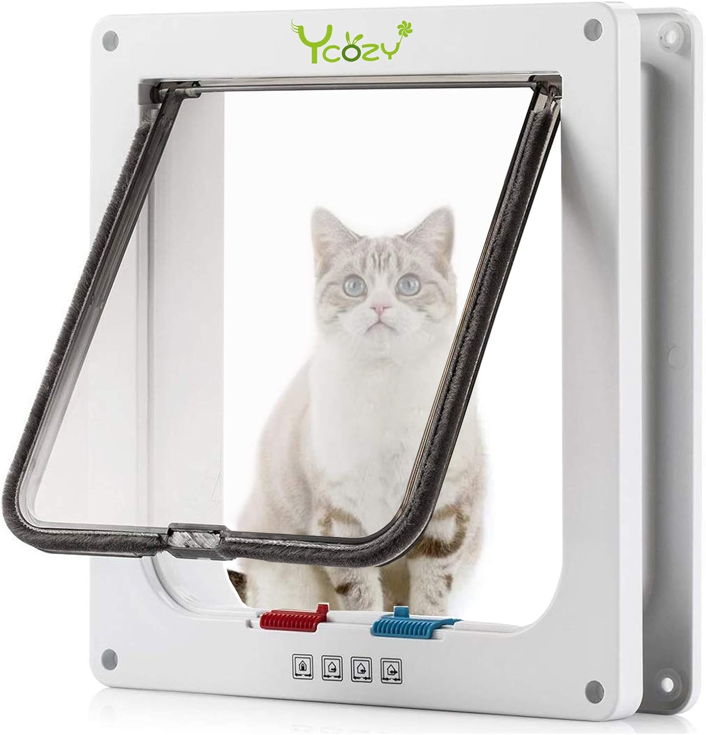 Katzenklappe YCflap-20190825, XL | Innengrösse: 23 x 20 cm Weiss