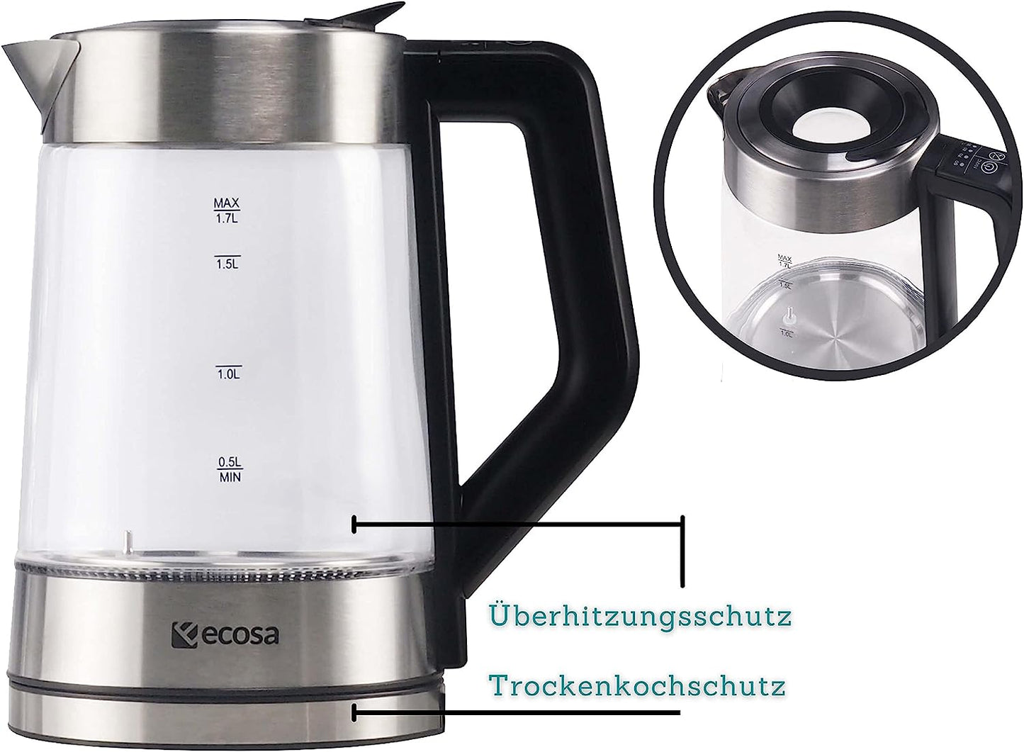 Glas Wasserkocher