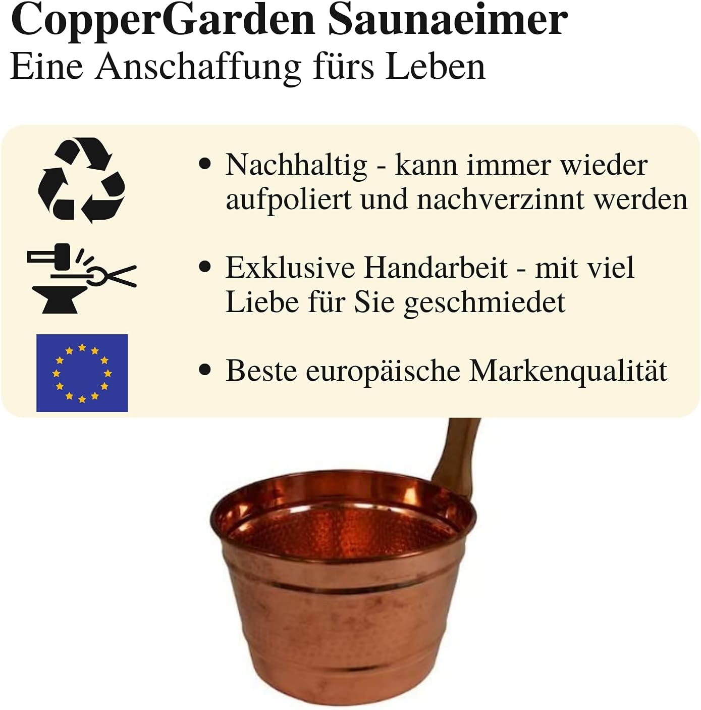 Saunakübel Set, Set Eimer & Kelle