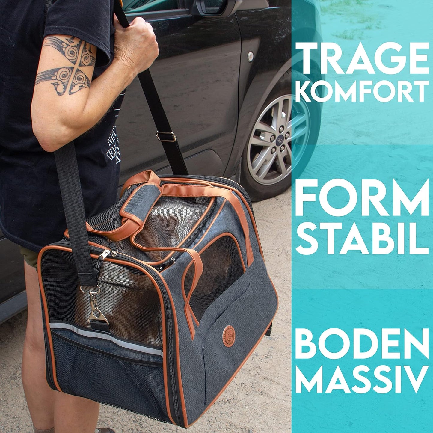 Hundetasche, Grau