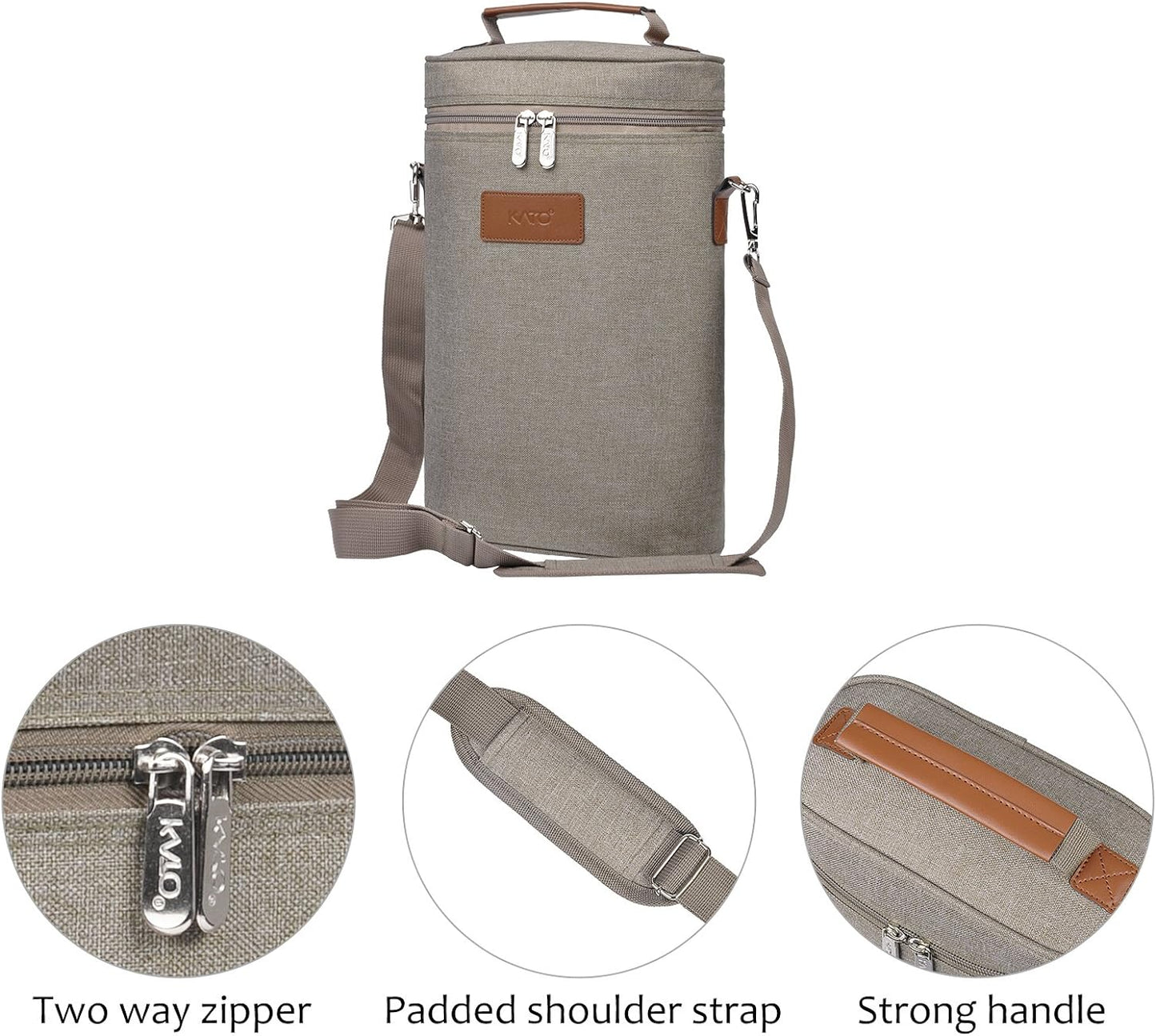 Weinkühltasche, Kühltasche 2 Flaschen - Grau