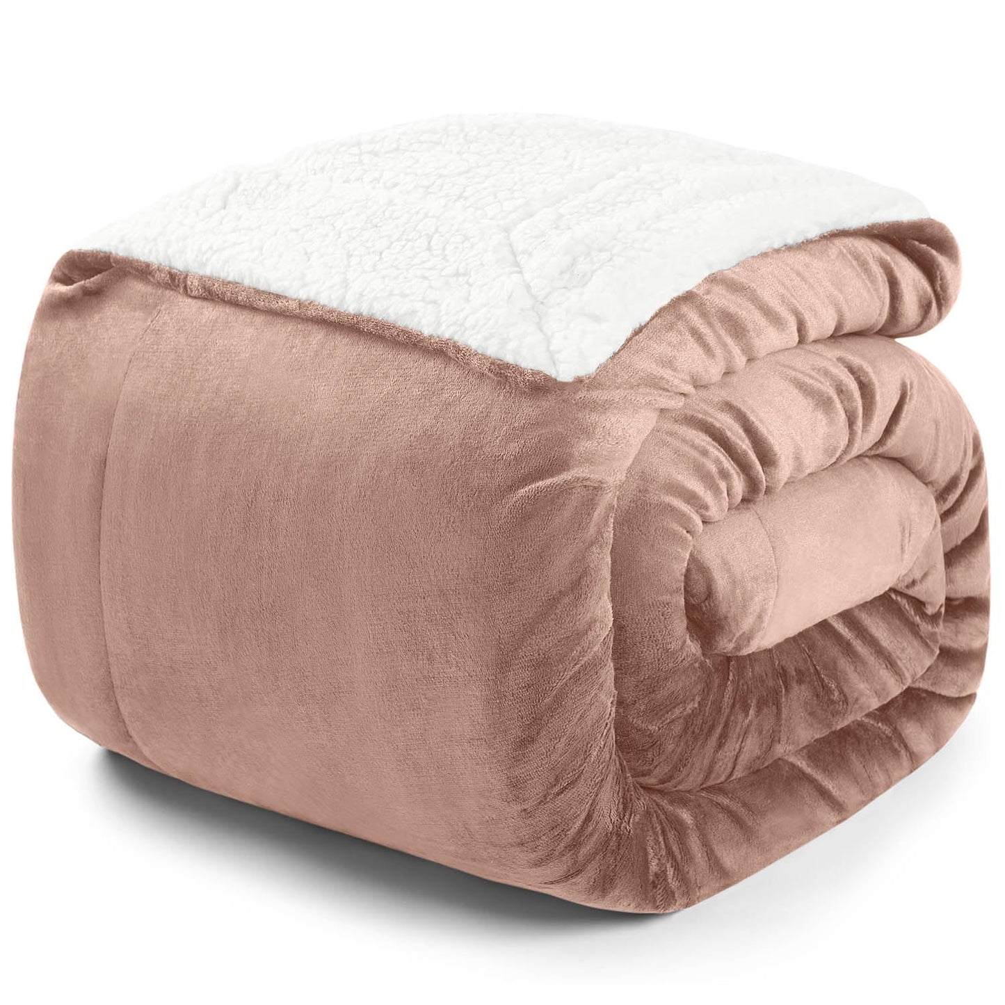 Sherpa Kuscheldecke, 150 x 200 cm, Dusty Pink - Rosa