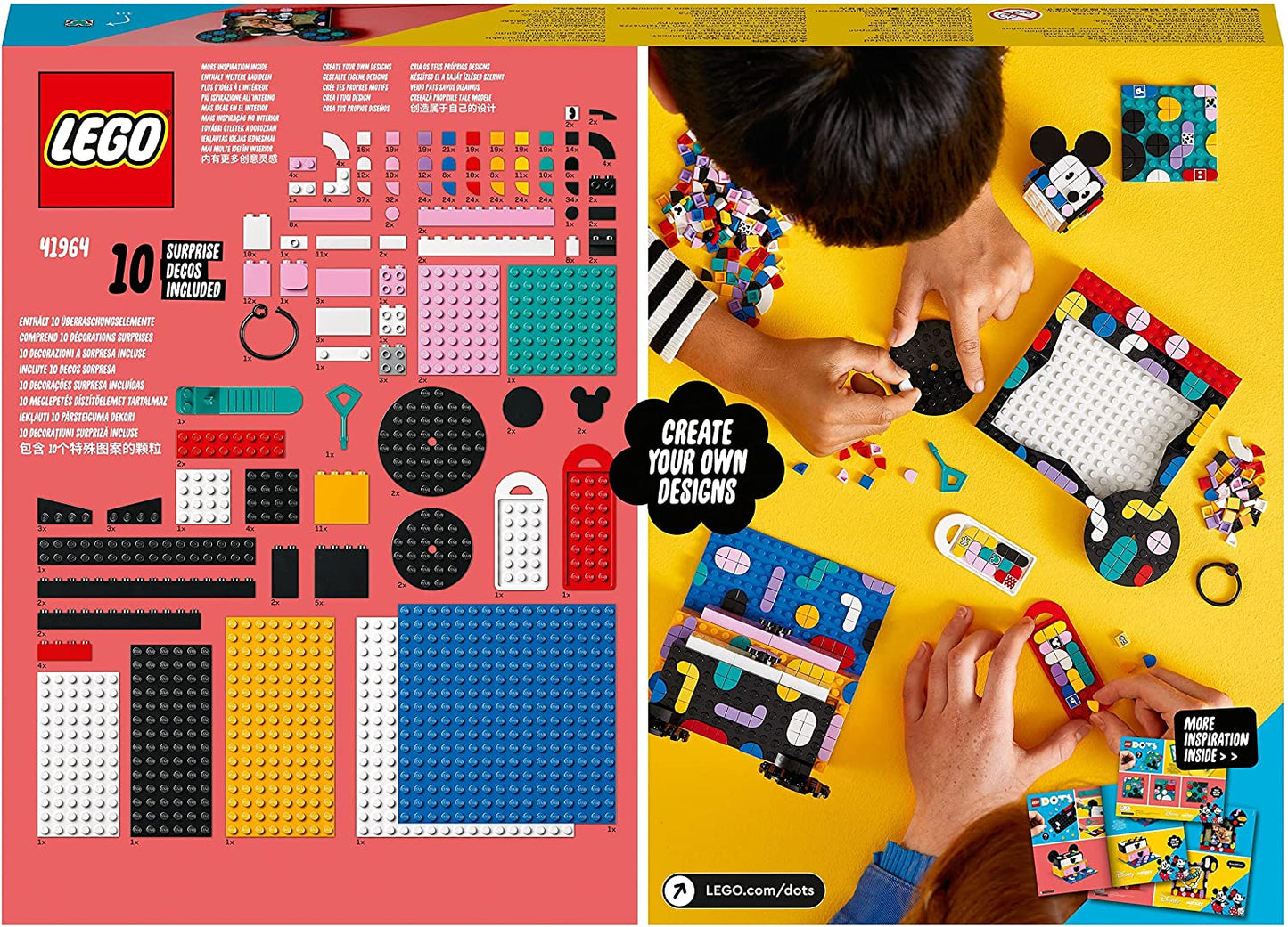 41964 DOTS Disney Micky & Minnie Kreativbox zum Schulanfang, Konstruktionsspielzeug