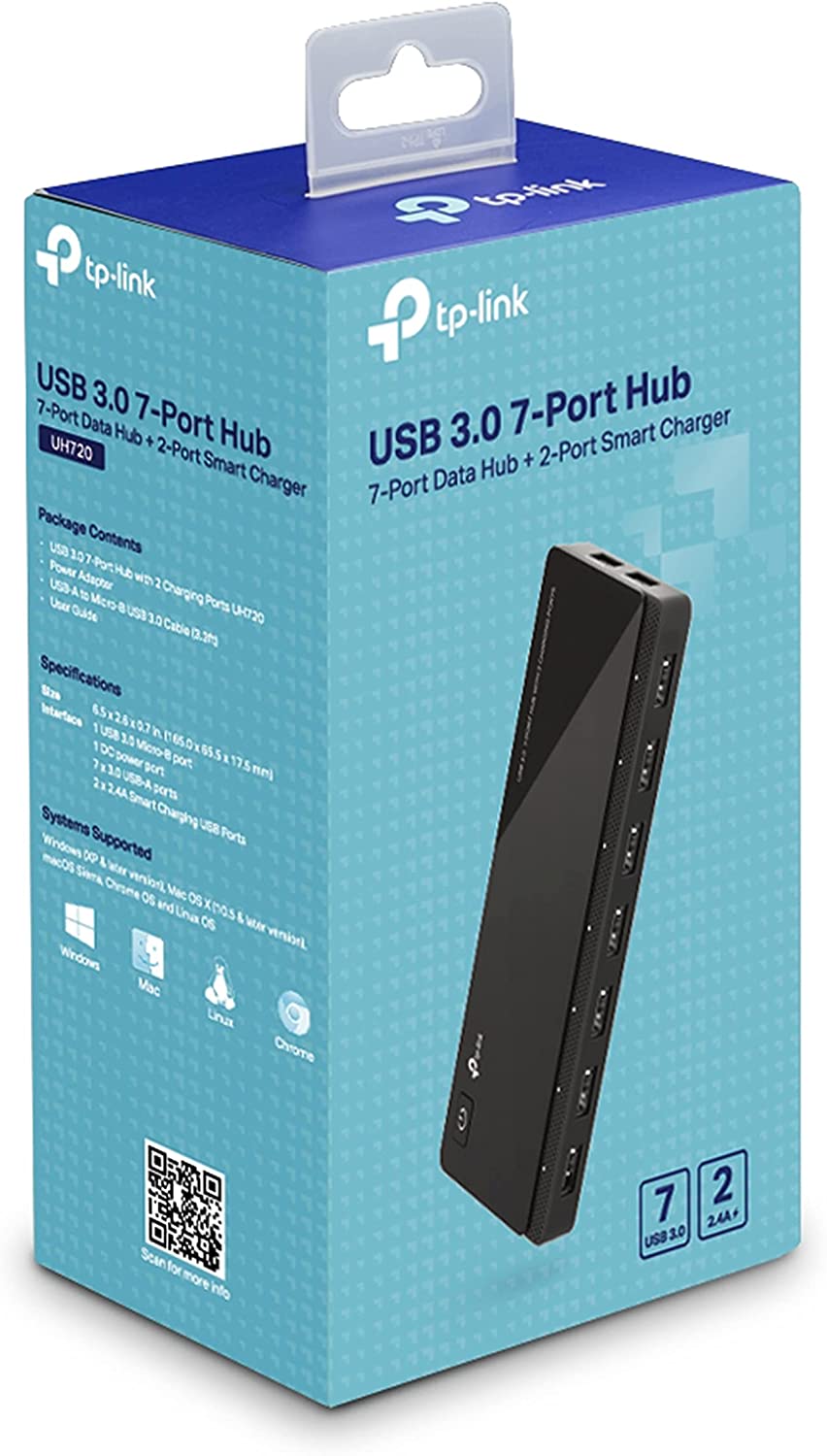 7-Port-USB-3.0-Hub mit 2 Ladeports (UH720), USB-Hub