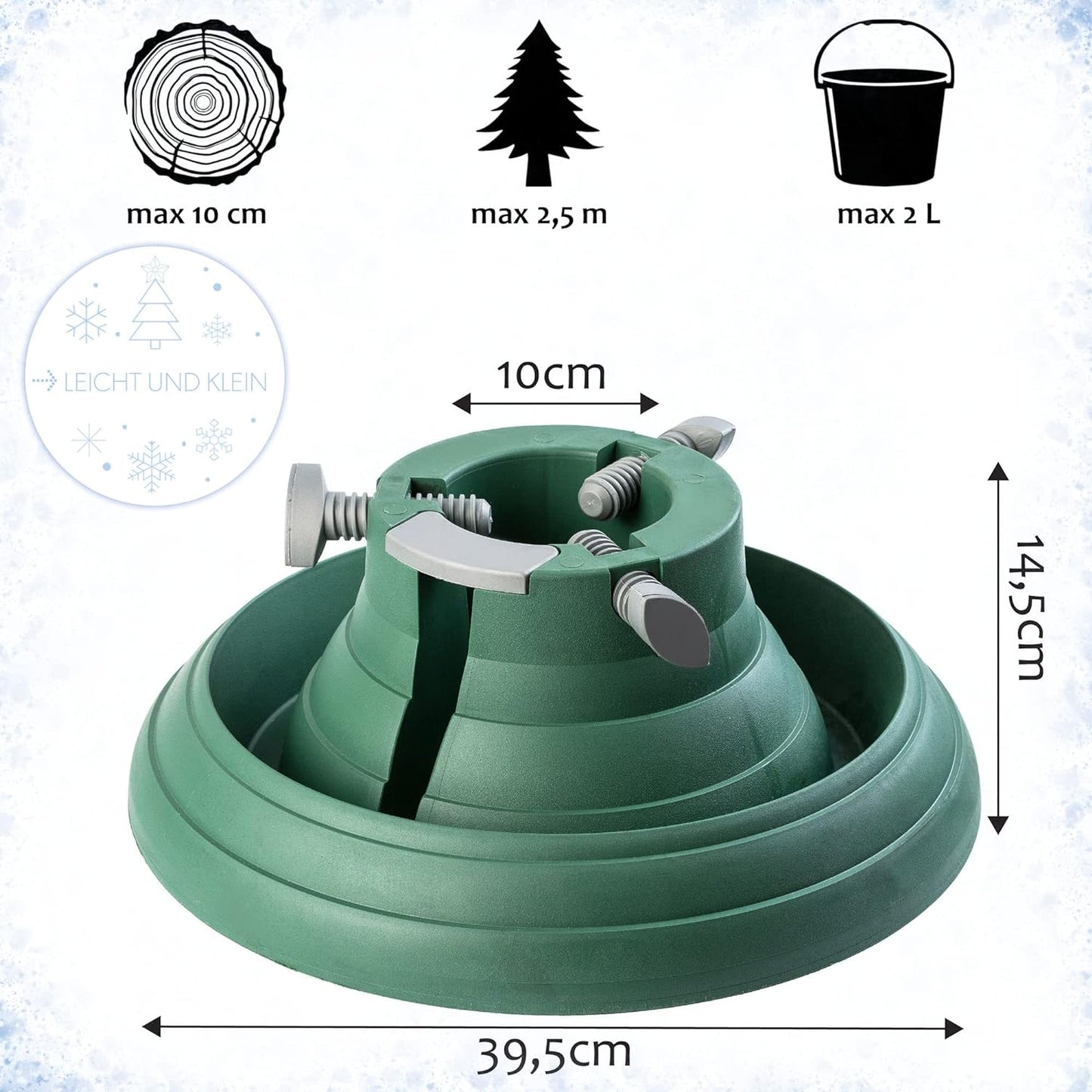 Weihnachtsbaumständer mit Wasserbehälter, Baumhöhe bis 2,5m