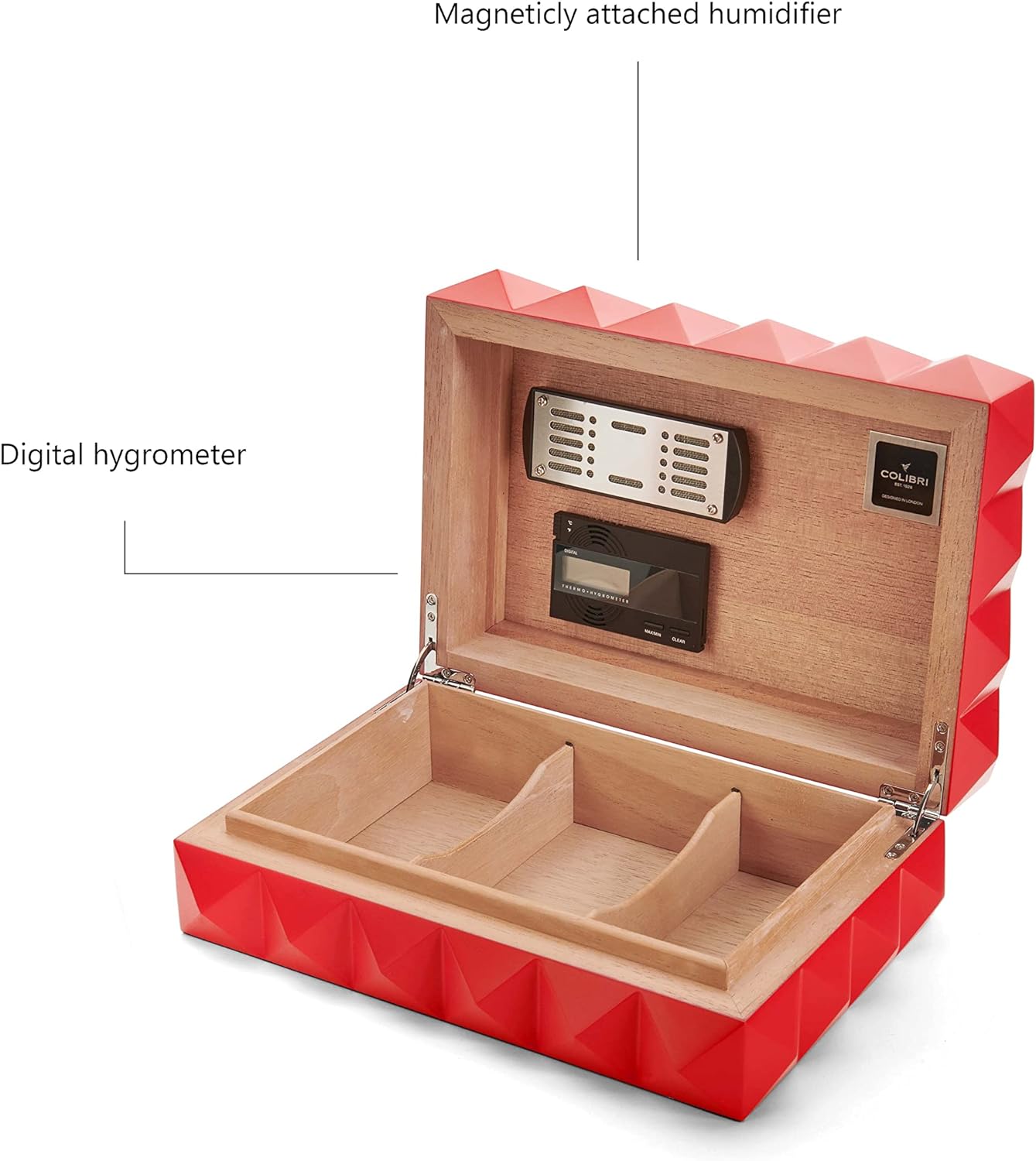 Quasar Zigarren Humidor, Rot