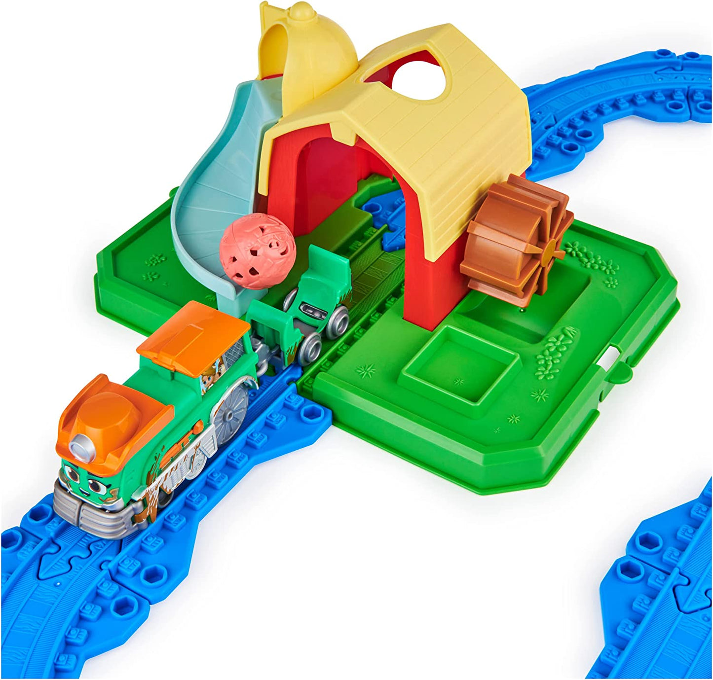 Mighty Express Farmbahnhof Spielset mit Farm-Frieda, Spielfahrzeug