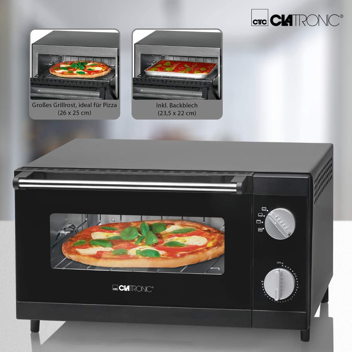MPO 3520, Mini-Backofen, Schwarz