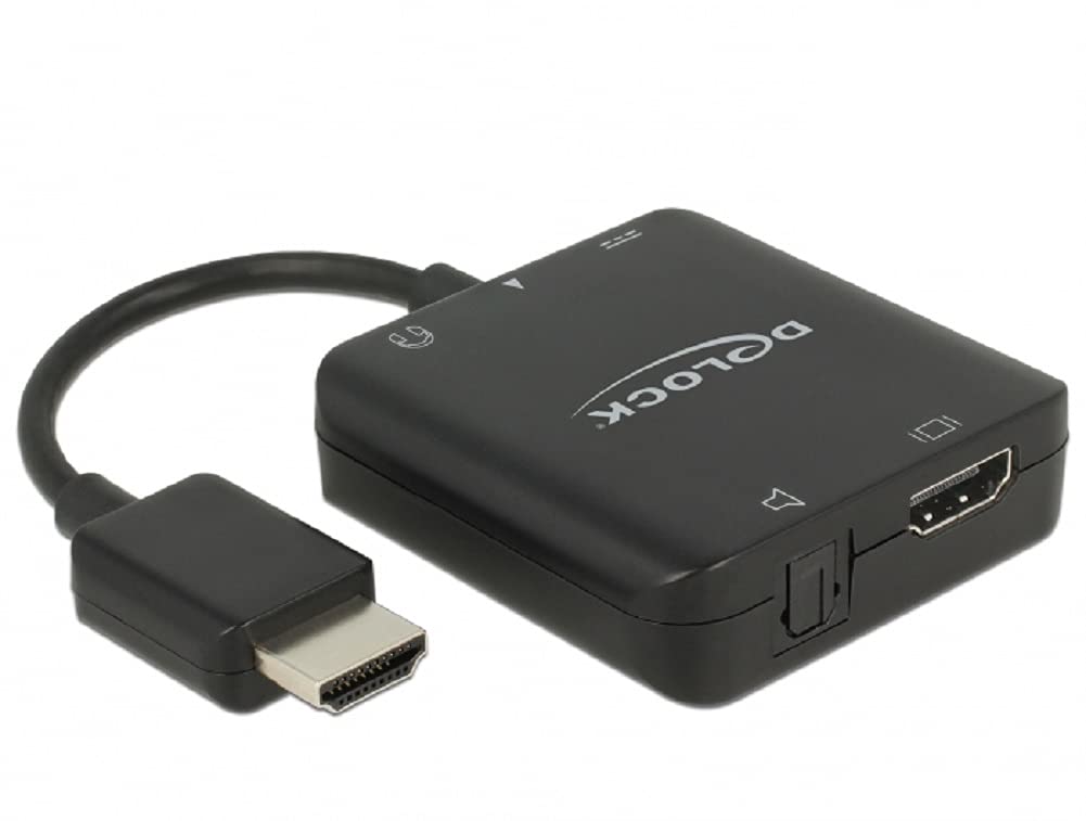 Adapter HDMI Stecker > HDMI + TOSLINK S/PDIF + 3,5mm Klinkenbuchse