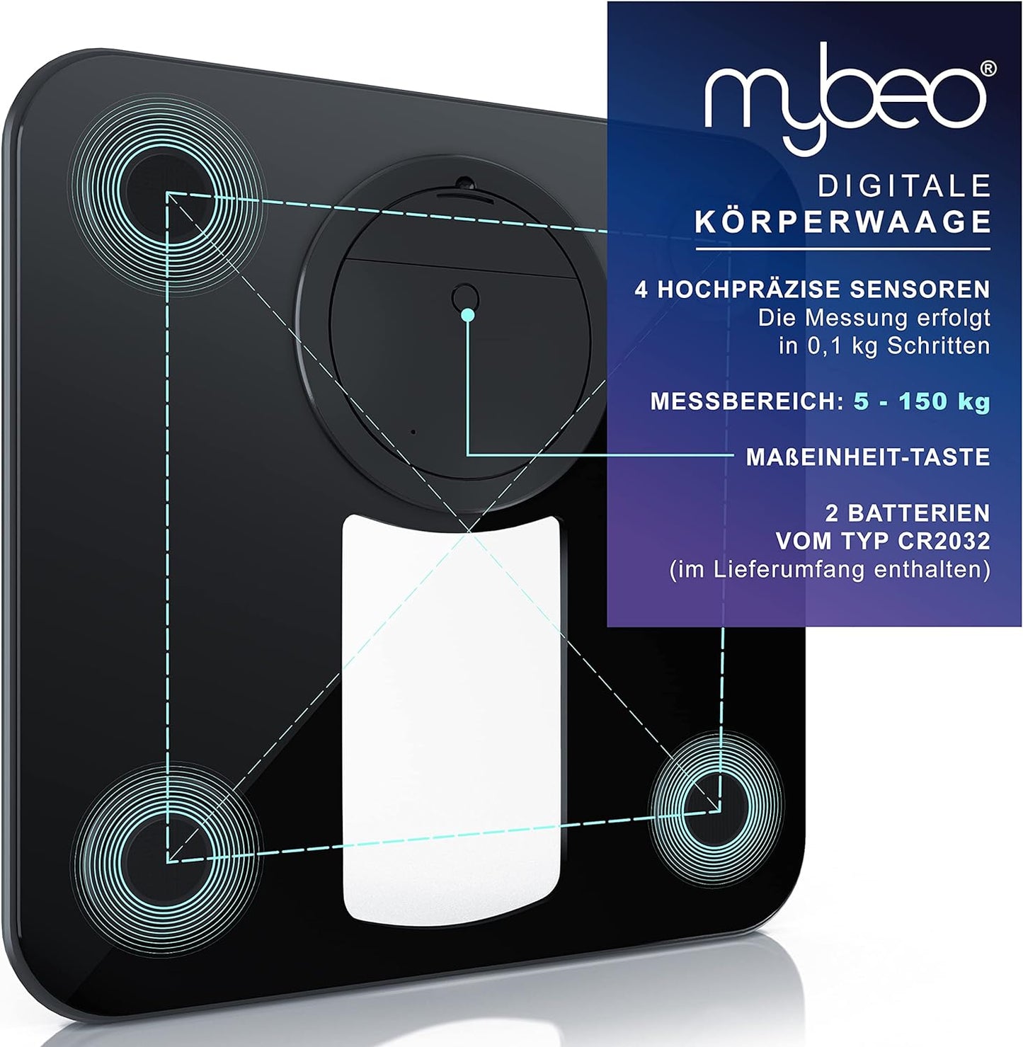 Digitale Körperwaage, A: schwarz 1