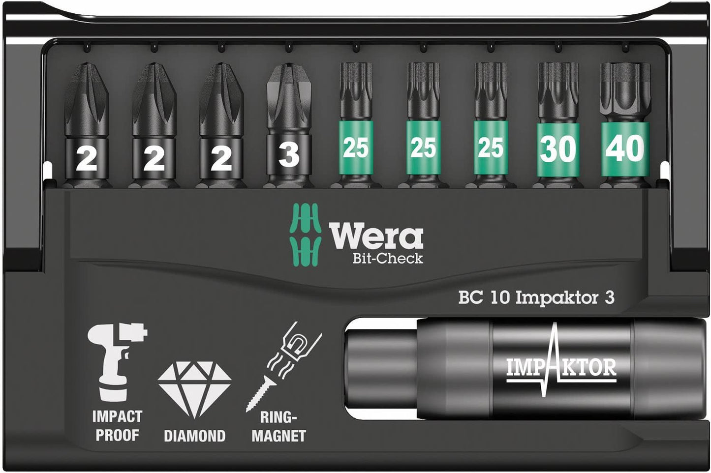 Bit-Check 10 Impaktor 3, 1/4", 10-teilig, Bit-Satz