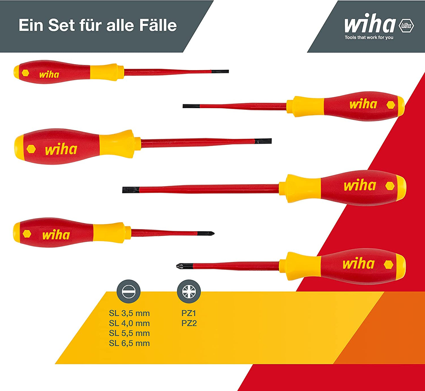 Schraubendreher-Set SoftFinish electric slimFix, 6-teilig