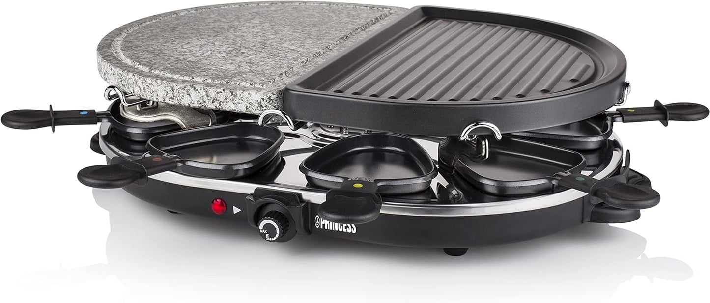162710 Raclette 8 Oval Stone & Grill Party