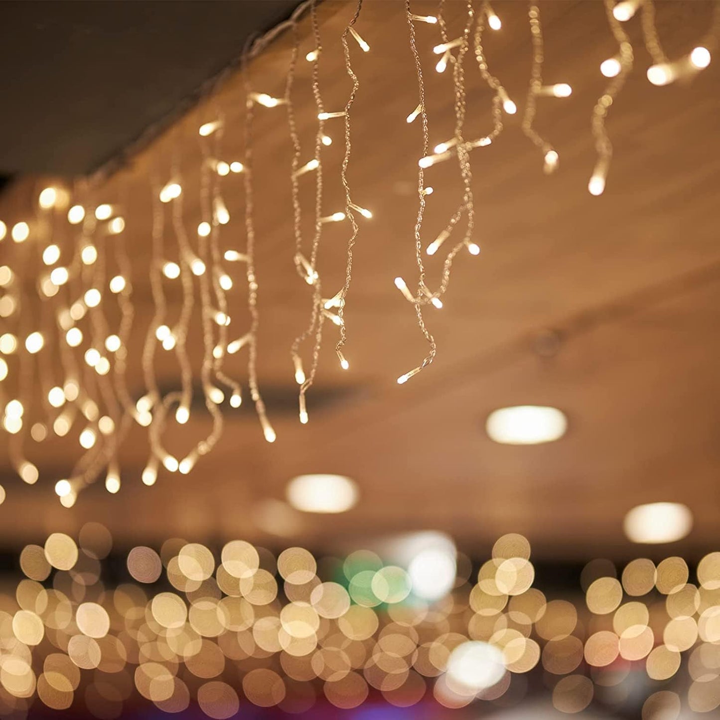 Eisregen Lichterkette, Warmweiss, 5m