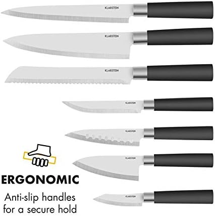 Messerblock Set, Silber-schwarz; 38 x 26,6 x 13,4 cm