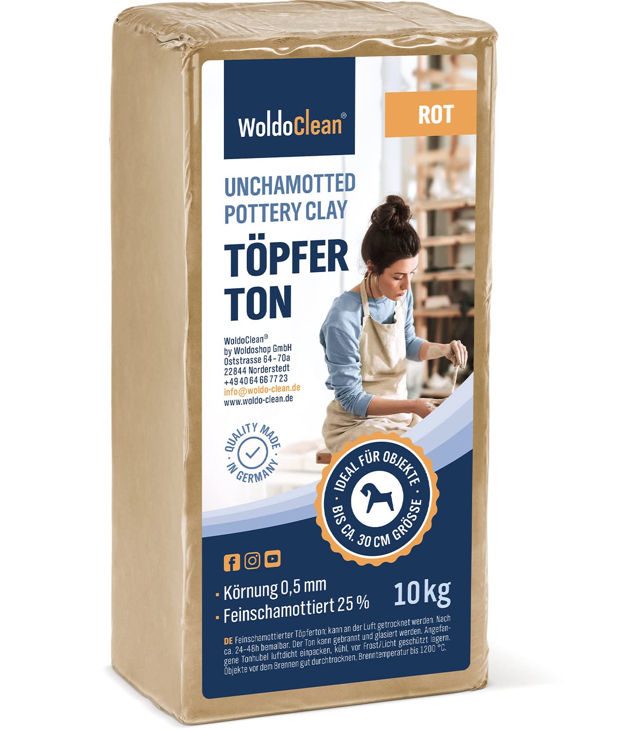 Töpferton Rot, 10kg