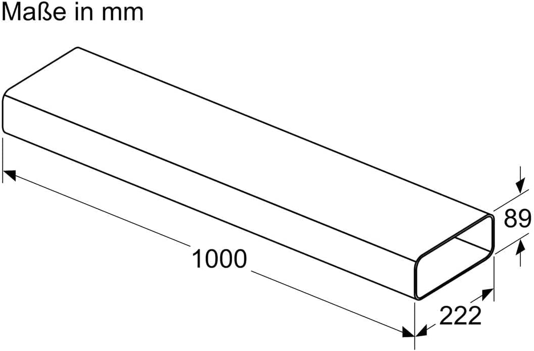 Flachkanalstück HZ9VDSM2, 1 Meter, Rohr