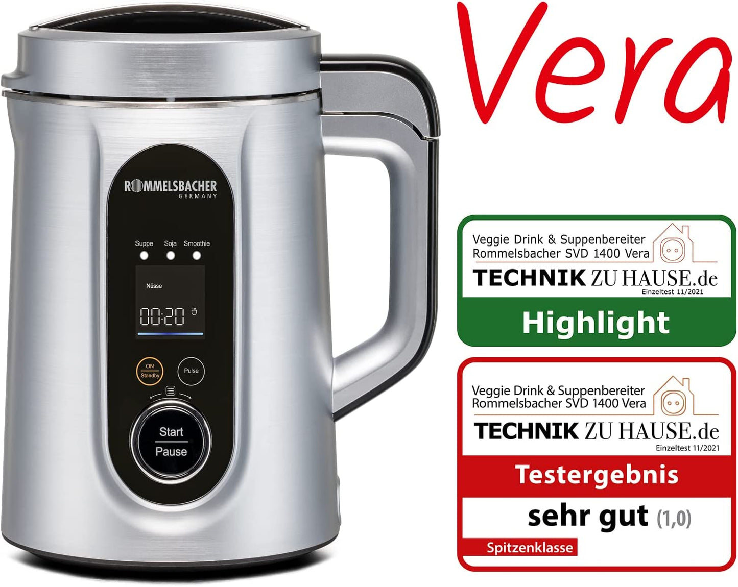 Suppen und Veggie Drink Bereiter SVD 1400 Vera, Wasserkocher
