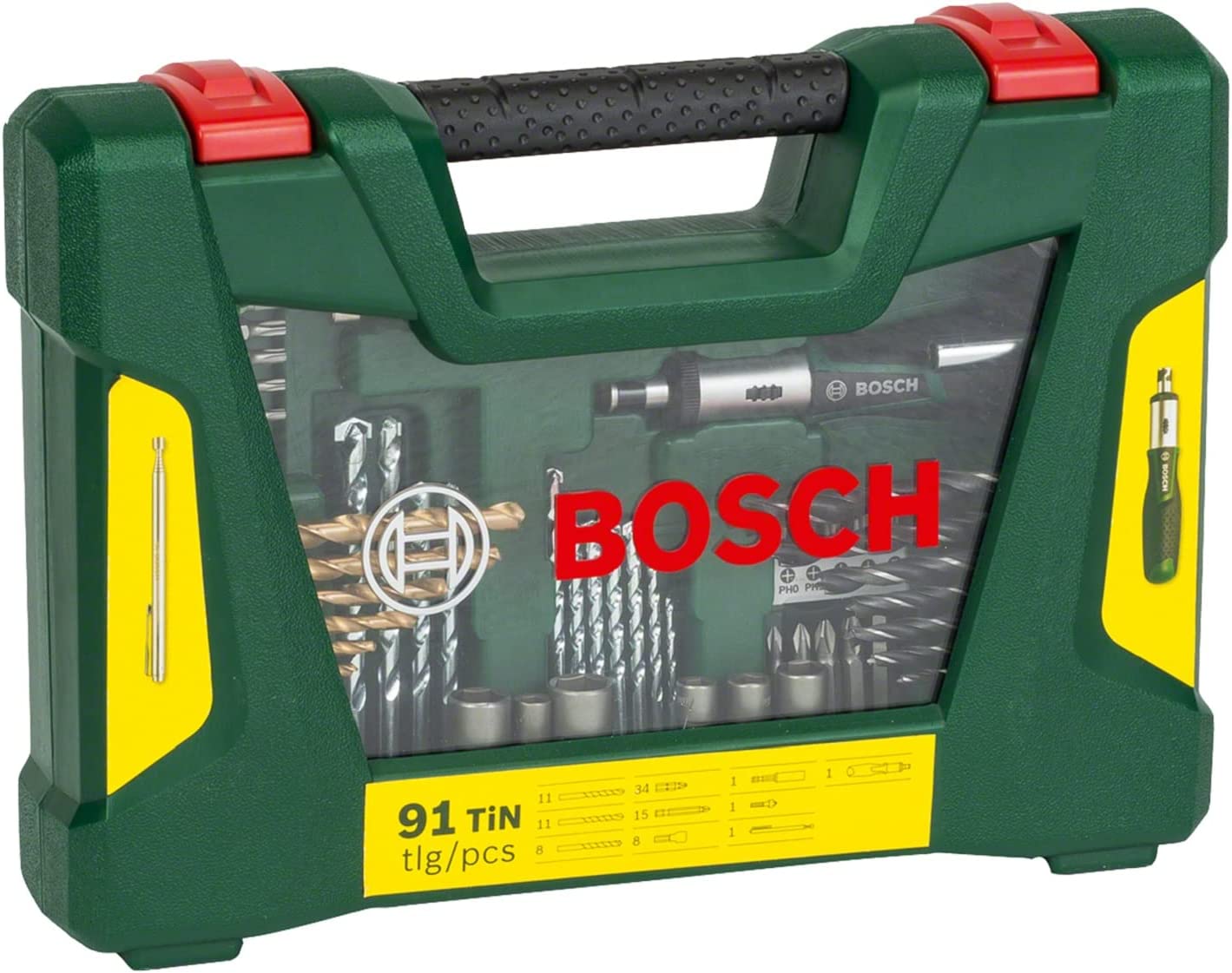 V-Line TiN-Bohrer- und Bit-Set, 91-teilig , Bohrer- & Bit-Satz