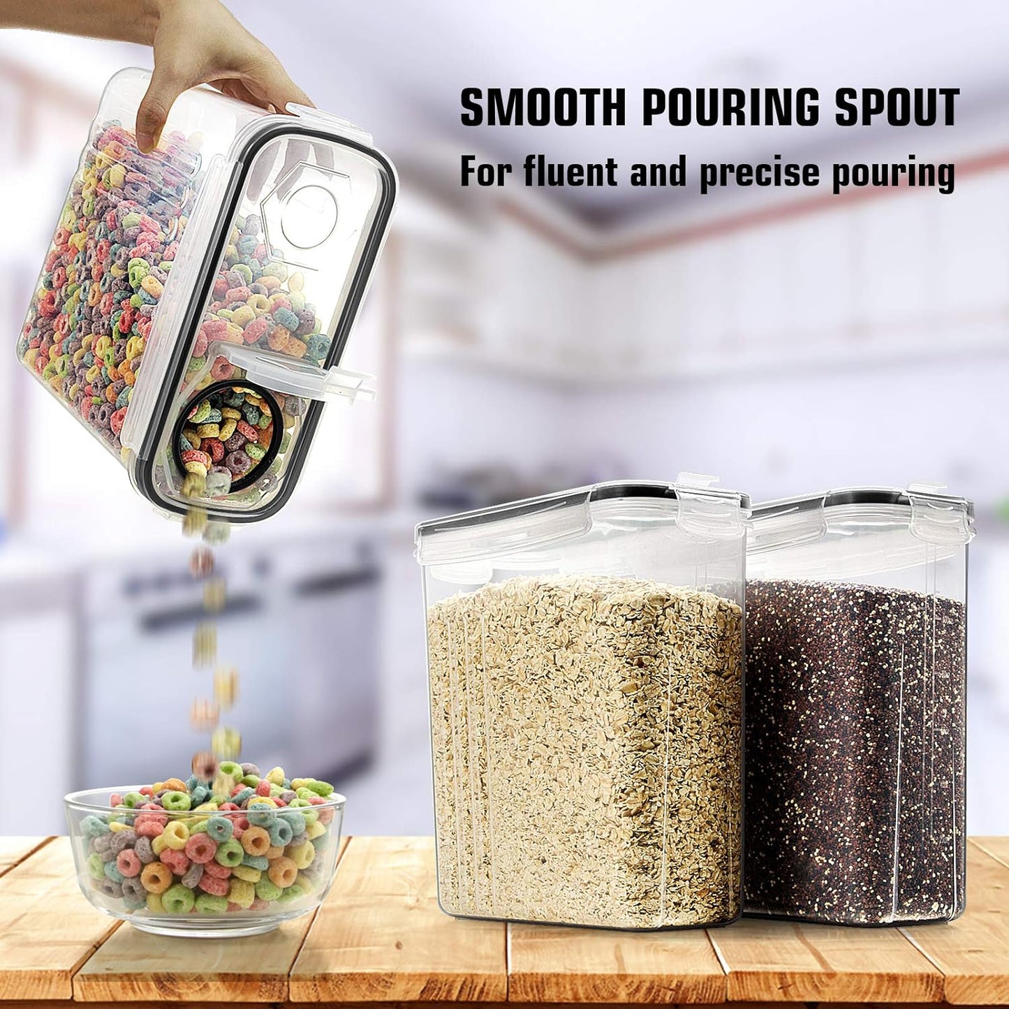 Müsli Behälter Set, Schwarz, Transparent