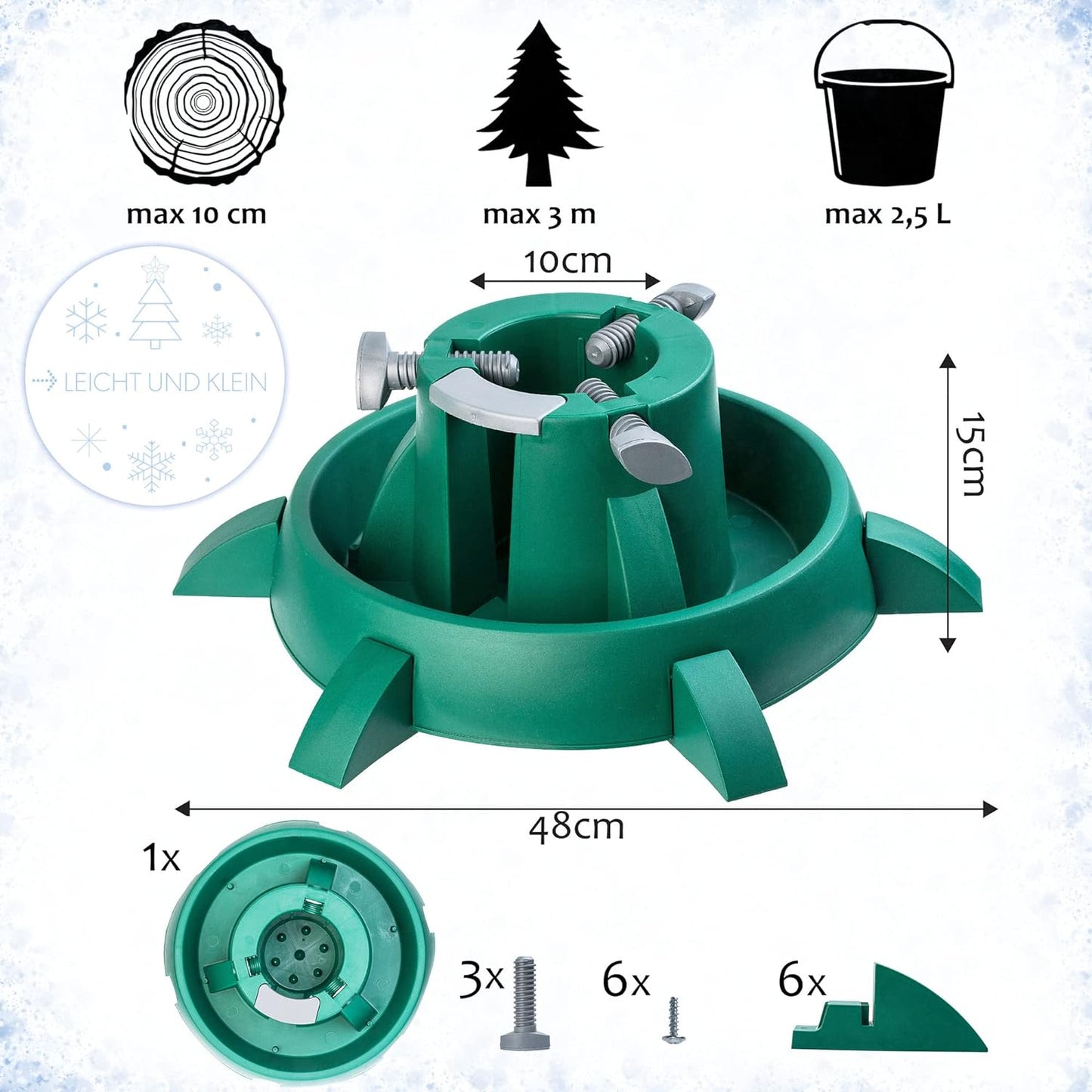 Weihnachtsbaumständer, Baumhöhe bis 3m