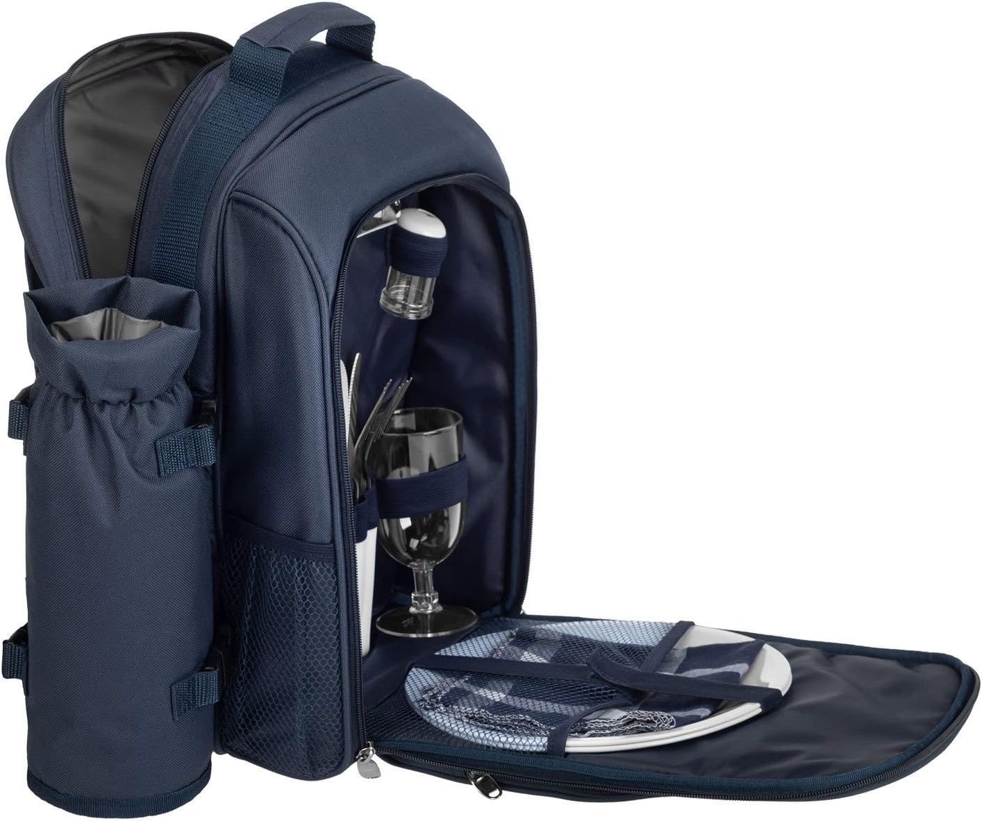 Picknickrucksack, Navy Blau Weiss