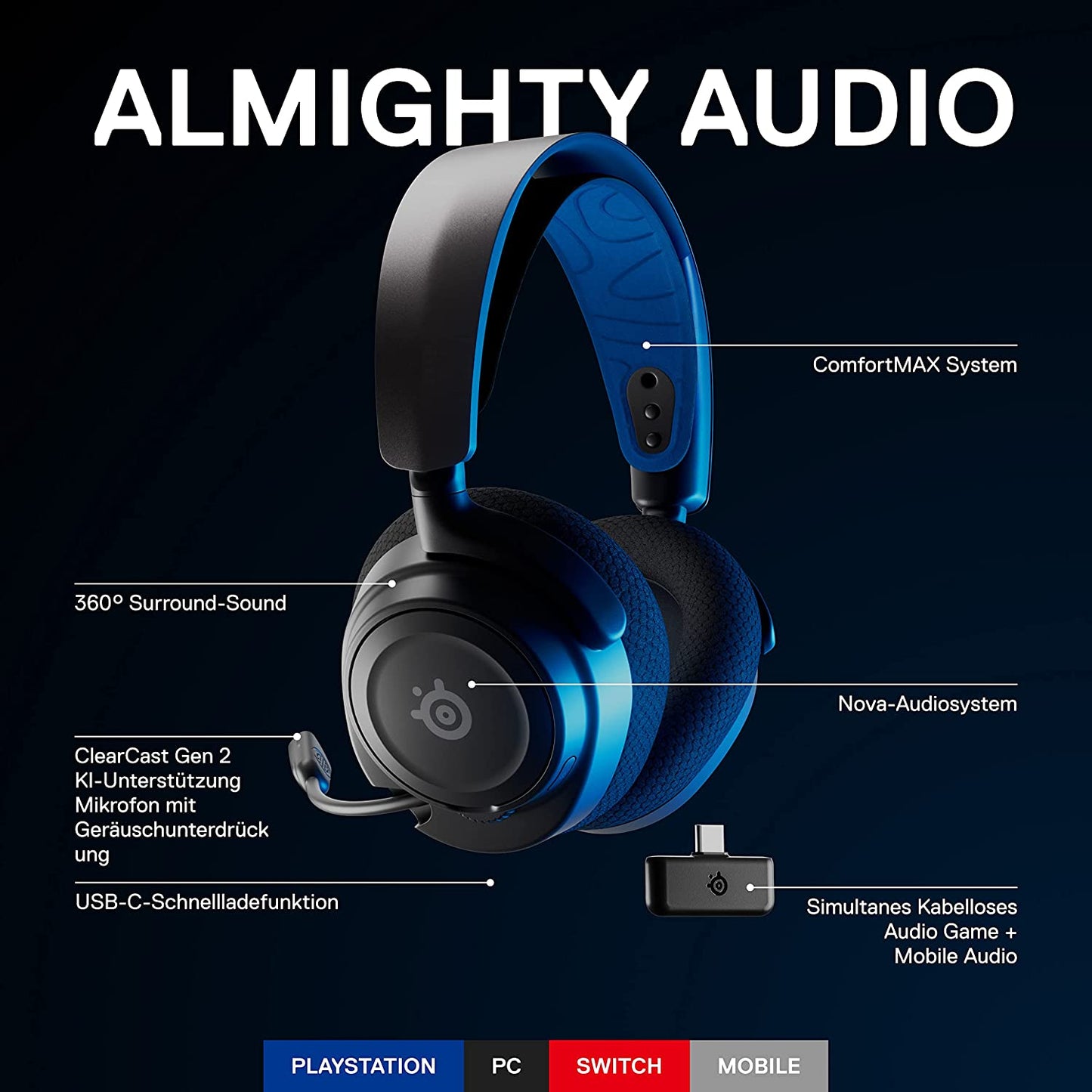 Arctis Nova 7P, Gaming-Headset, Gaming