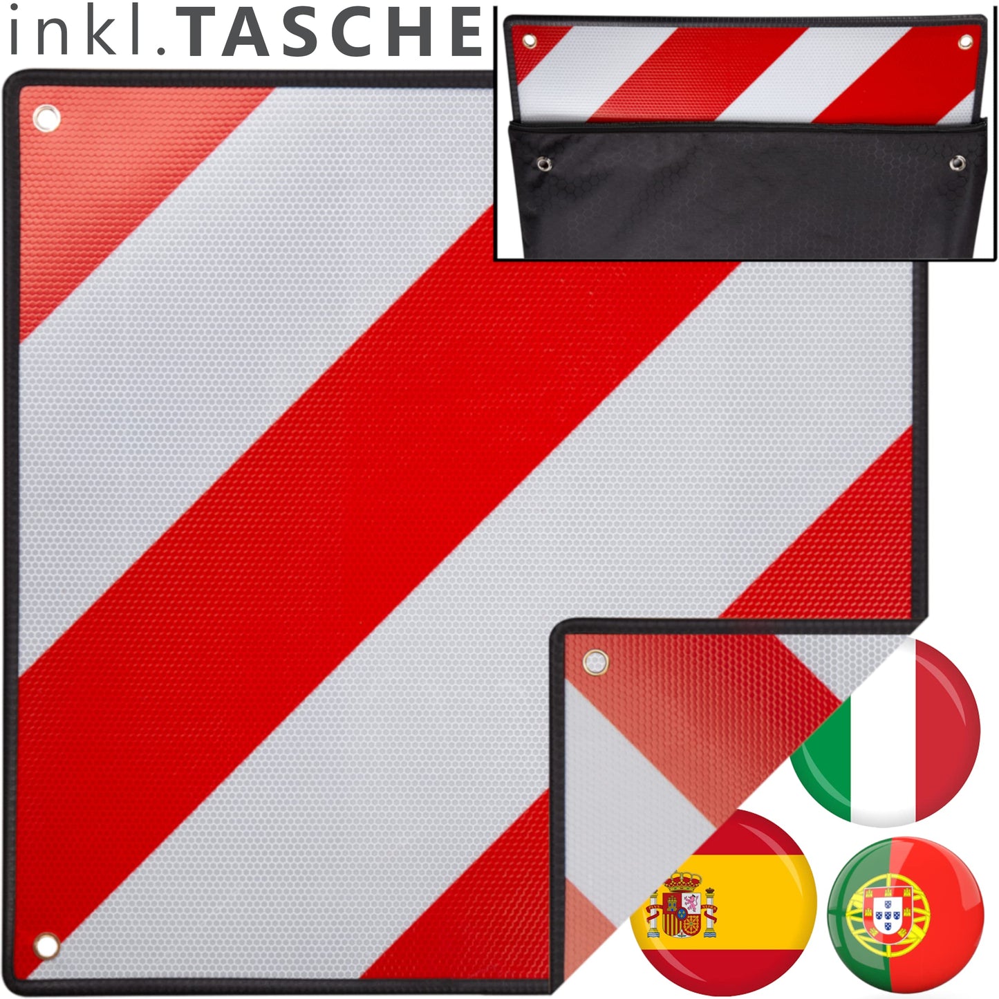 Warntafel, Mit Tasche