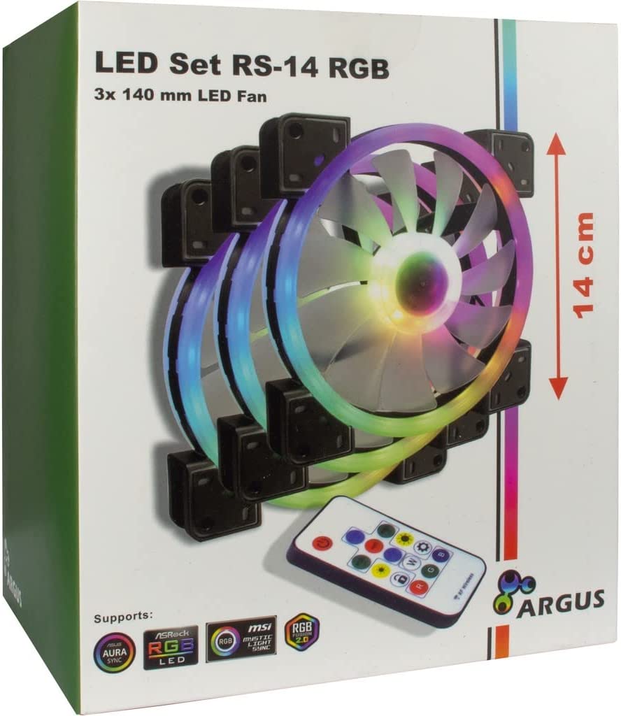 Argus RGB-Fan Set RS-14 140x140x25, Gehäuselüfter