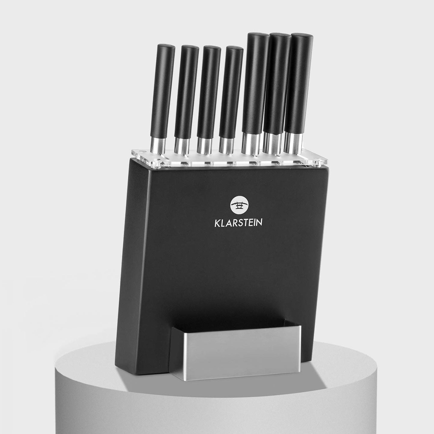 Messerblock Set, Silber-schwarz; 38 x 26,6 x 13,4 cm