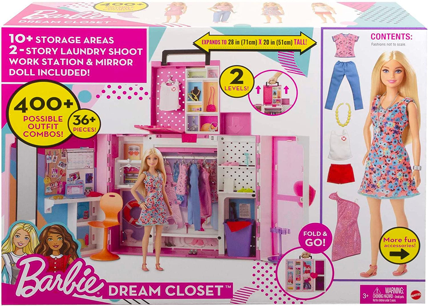 Barbie Traumkleiderschrank mit Puppe, Moden & Accessoires, Puppenmöbel