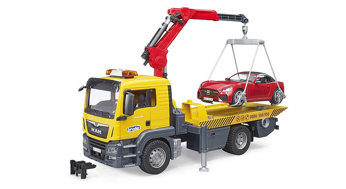 MAN TGS Abschlepp-LKW mit Roadster, Modellfahrzeug
