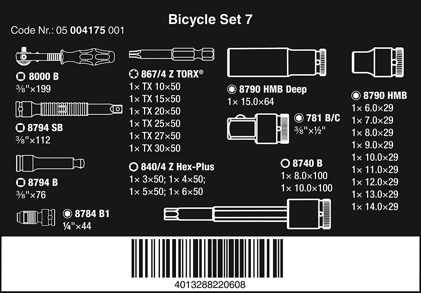 Bicycle Set 7, 3/8", Werkzeug-Set