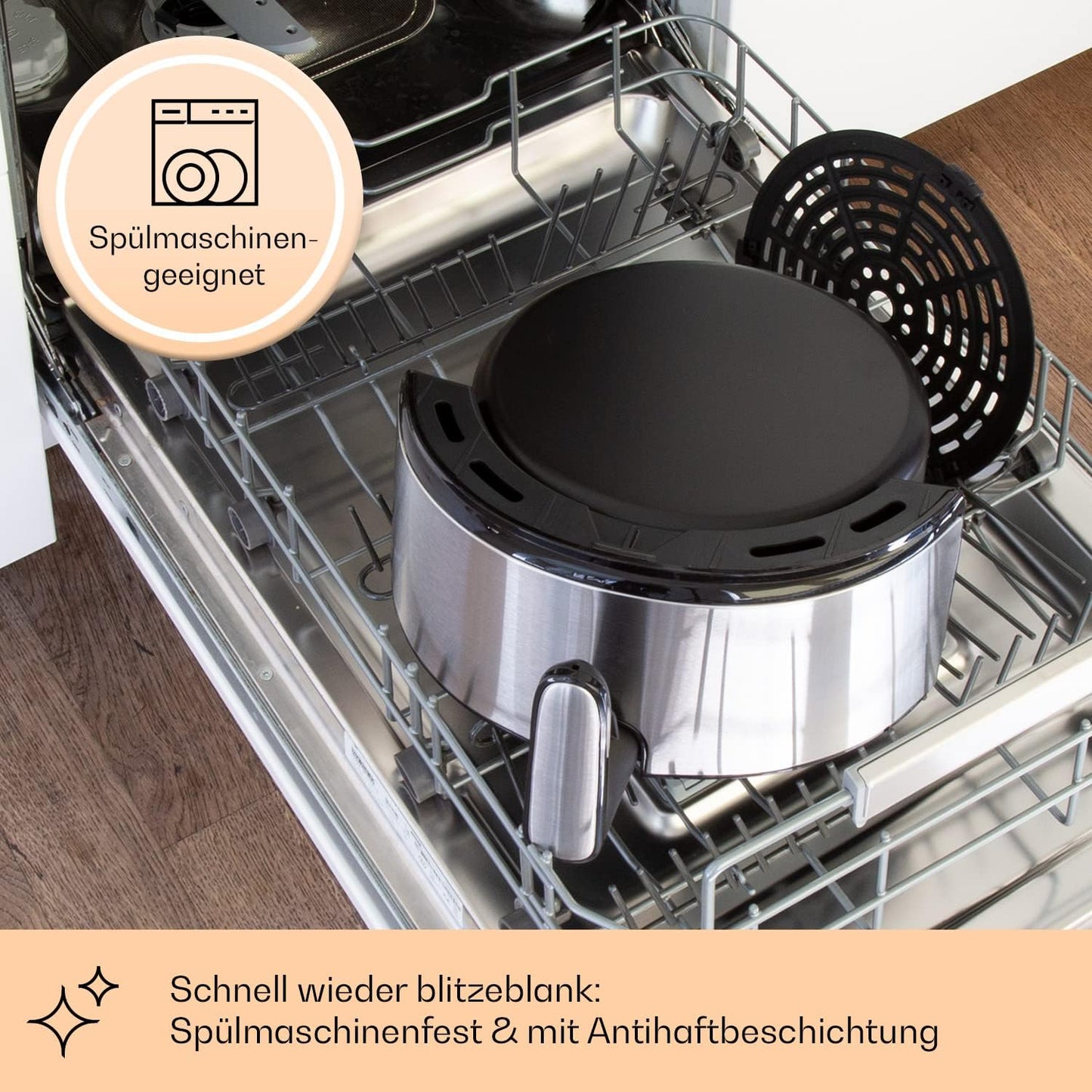 Heissluftfriteuse, Silber, 4,3 L