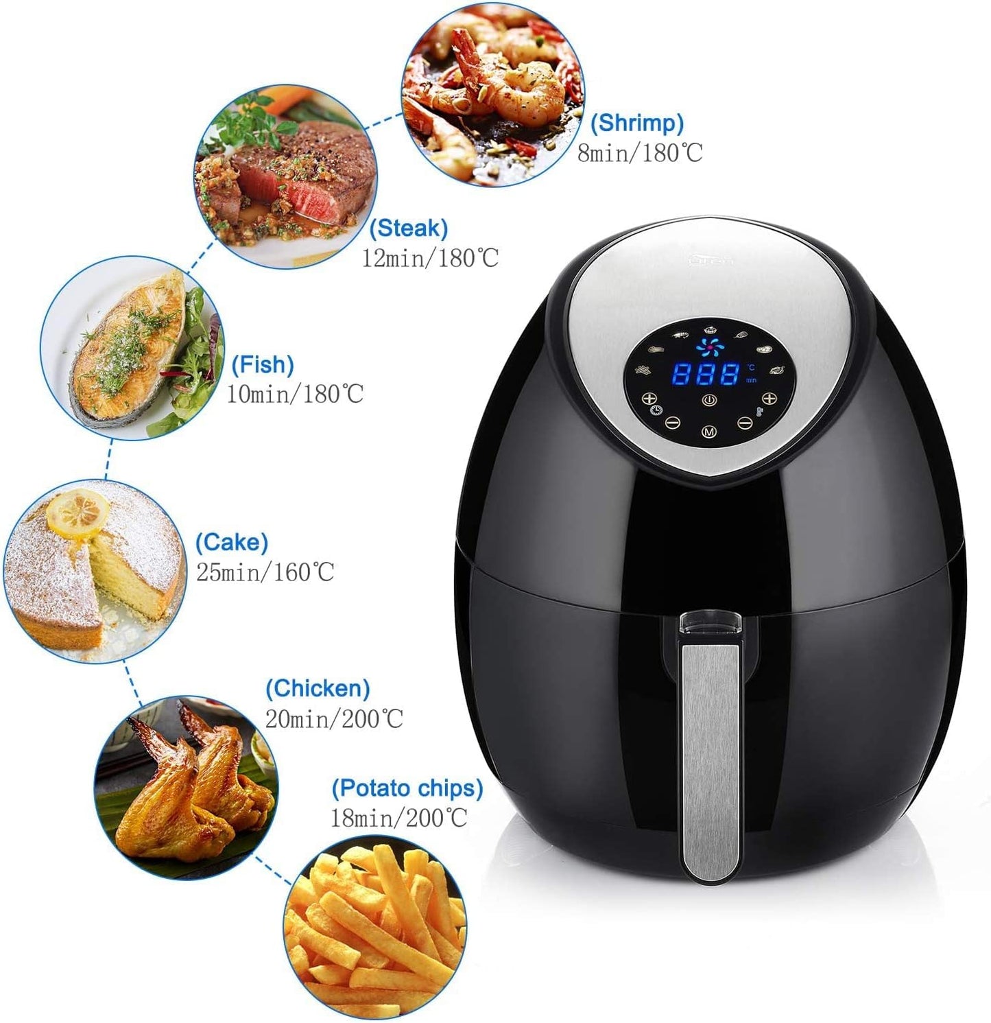 Airfryer XL, 4,5L- mit Touchscreen