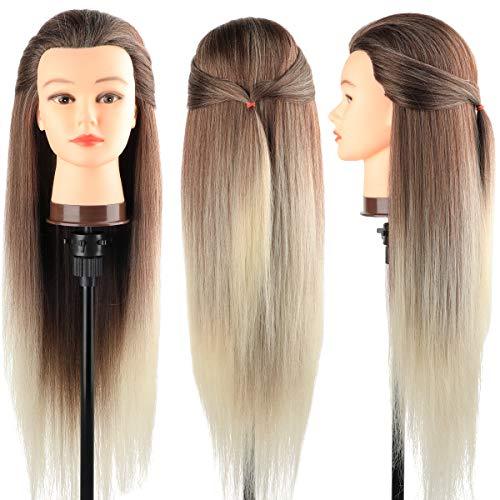 Mannequin Frisierübungskopf, braun im Ombre-Look
