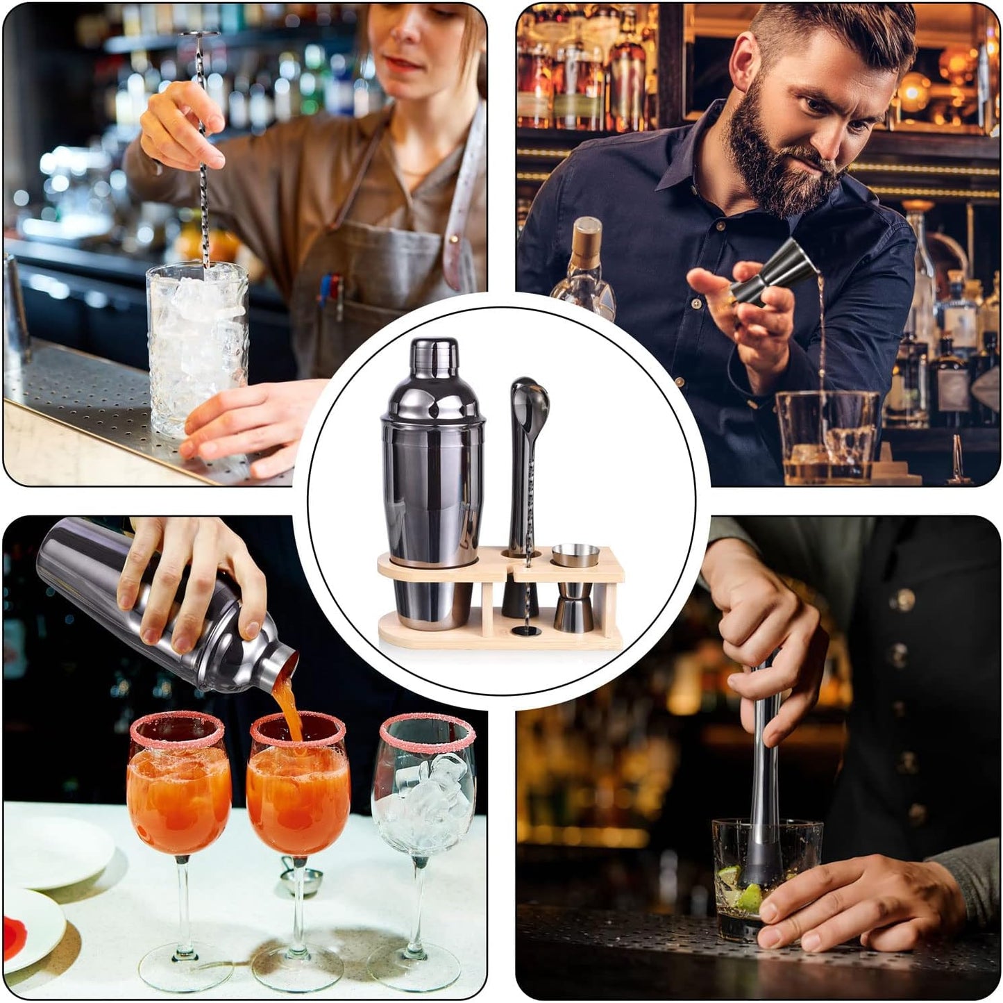 Cocktail Shaker Set, Grau