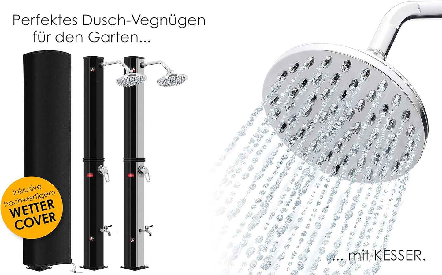 Solardusche, 40 Liter, Schwarz