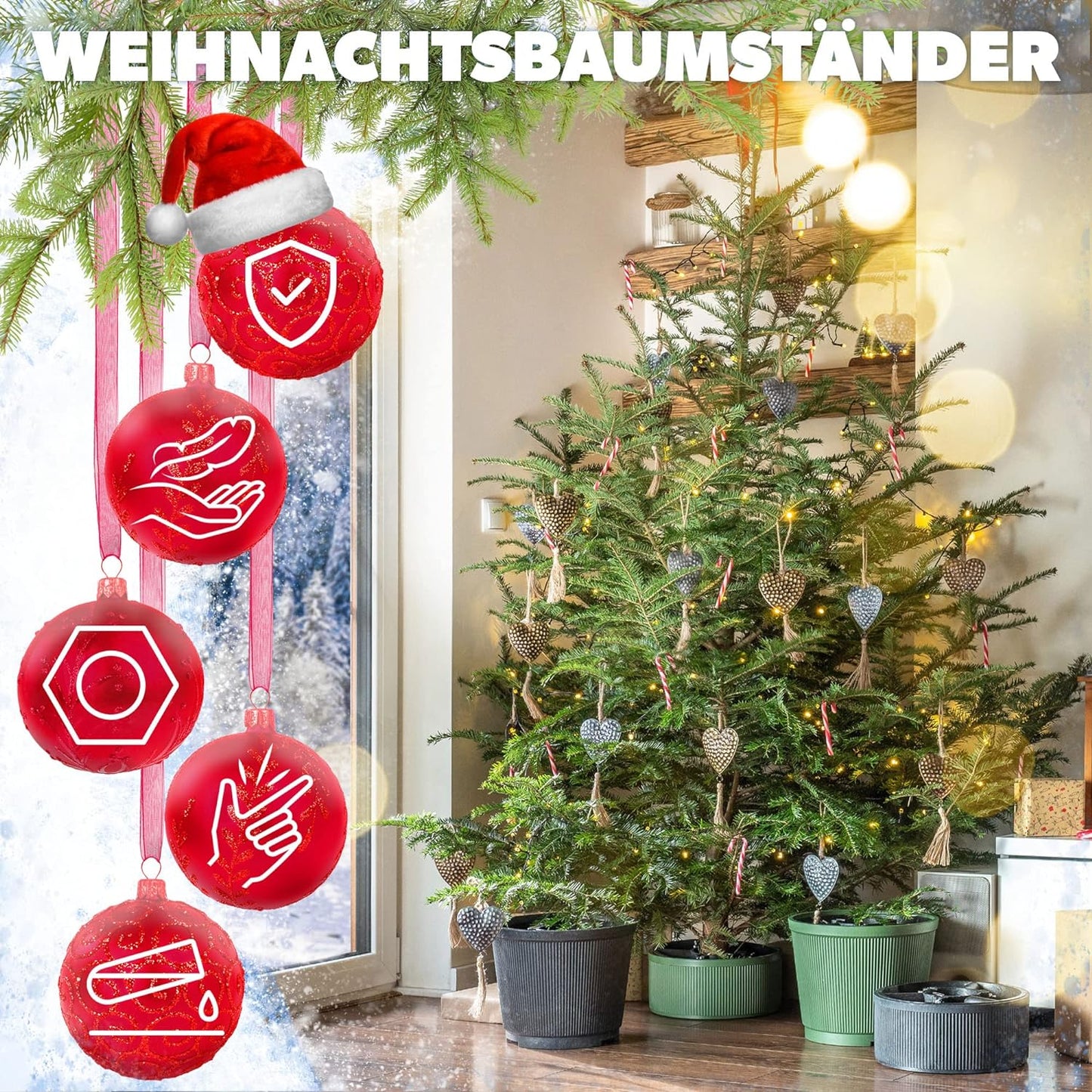 Weihnachtsbaumständer, Baumhöhe Bis 250cm / Graphit