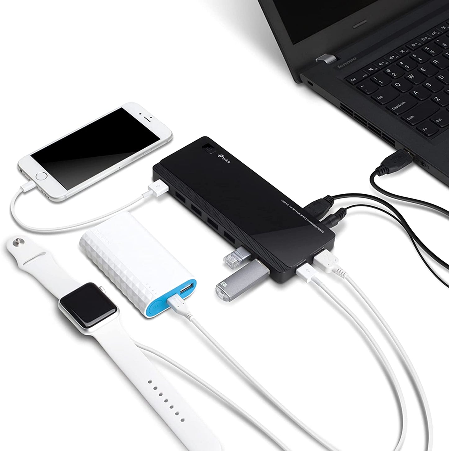 7-Port-USB-3.0-Hub mit 2 Ladeports (UH720), USB-Hub