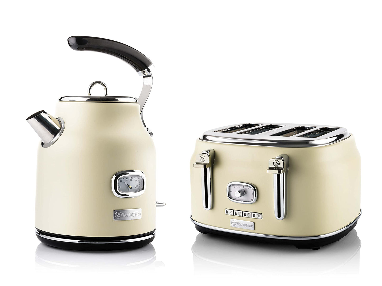 Retroline Frühstück-Set, Bundle mit 4-Scheiben Toaster weiss