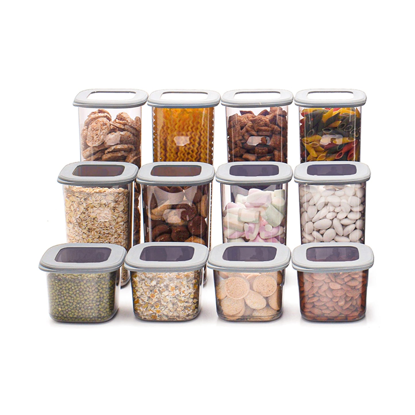 Vorratsdosen Set, 12 Mix-Grau