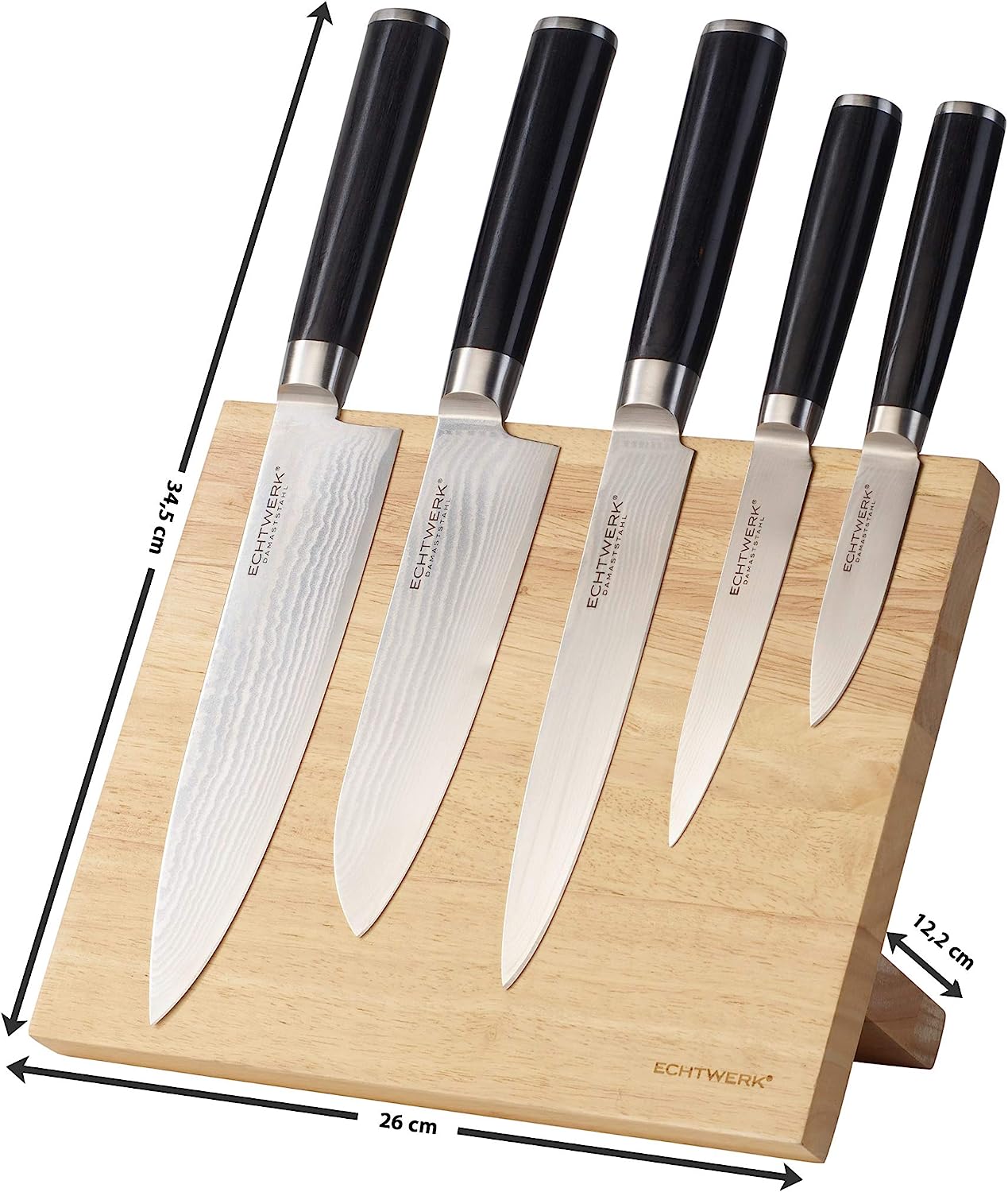Messerset mit Messerhalter, Griff - dunkel, Single